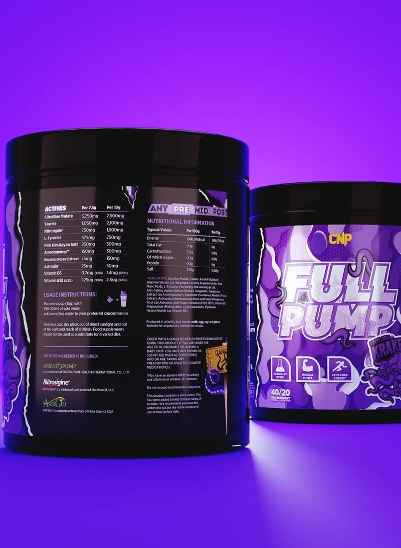 CNP Full Pump Pre-workout 300g Grape Kola Kraken Flavor