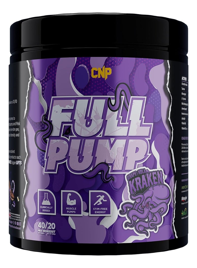 CNP Full Pump Pre-workout 300g Grape Kola Kraken Flavor