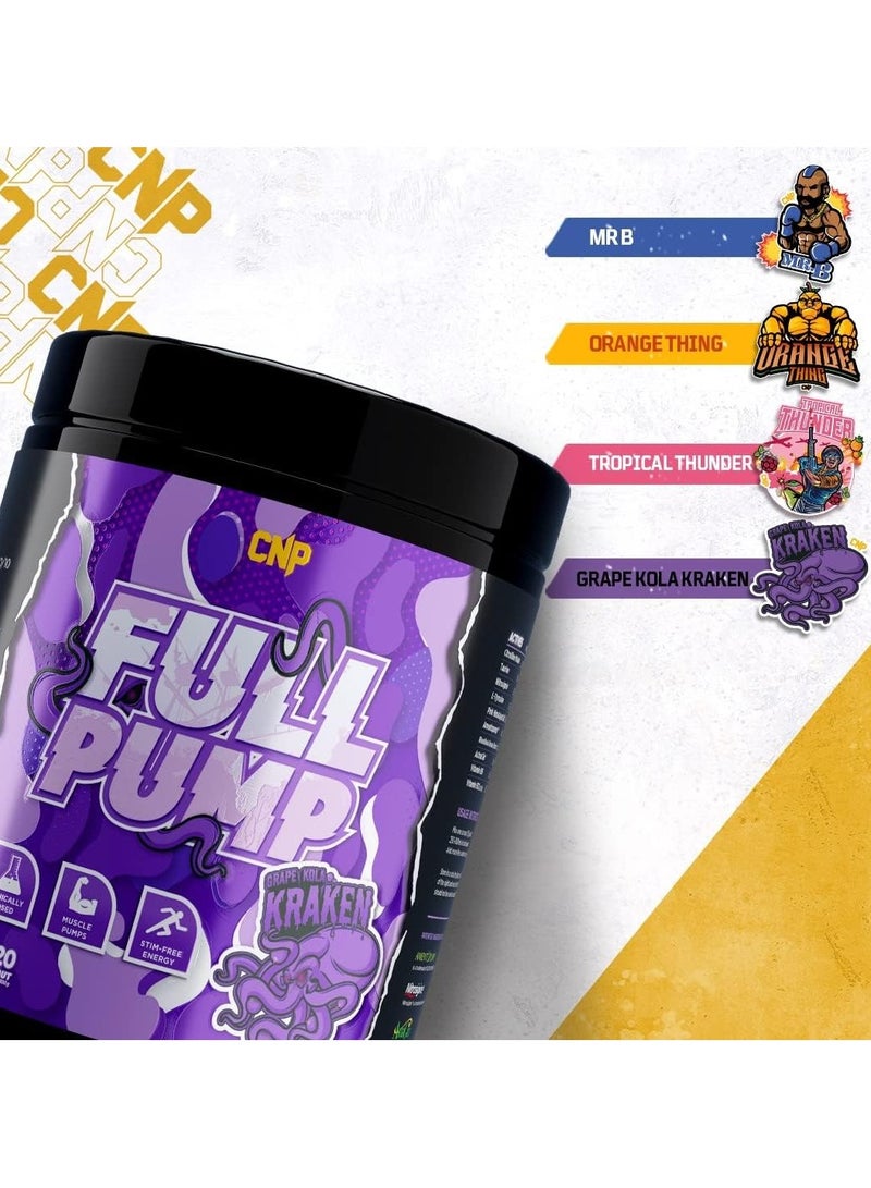 CNP Full Pump Pre-workout 300g Grape Kola Kraken Flavor