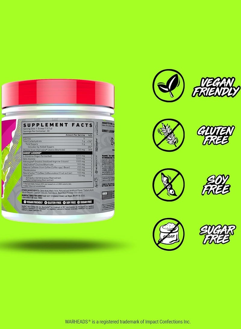 Ghost Legend Pre-workout Sour Watermelon Flavor 405g 30 Serving