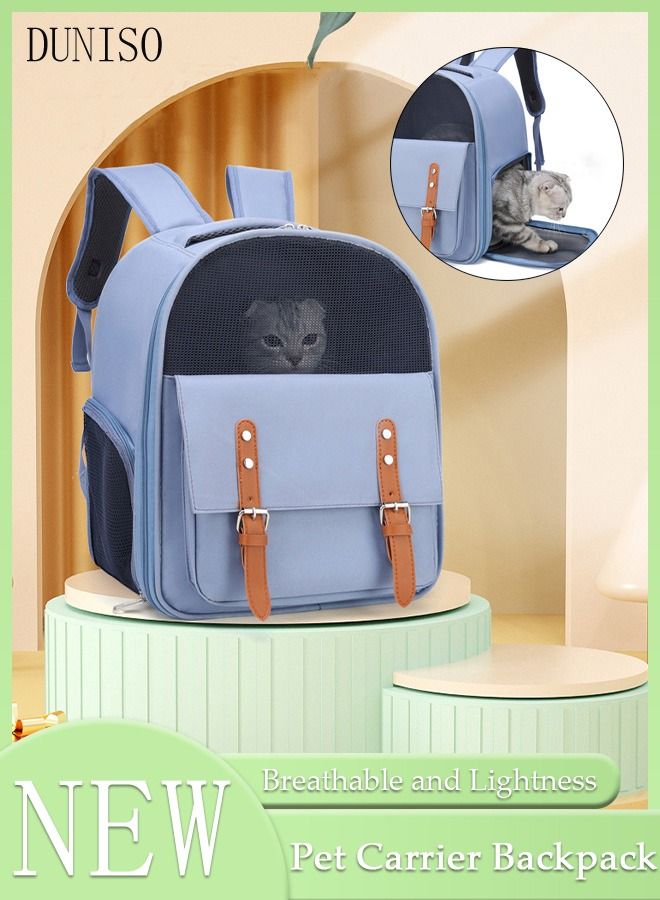 Cat Backpack Pet Carrier Backpack for Small Dogs Carrier with Ventilated Design Collapsible and Waterproof Pet Bag Carrier with Washable Pad for Travel Hiking Outdoor