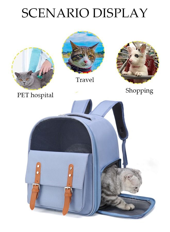 Cat Backpack Pet Carrier Backpack for Small Dogs Carrier with Ventilated Design Collapsible and Waterproof Pet Bag Carrier with Washable Pad for Travel Hiking Outdoor