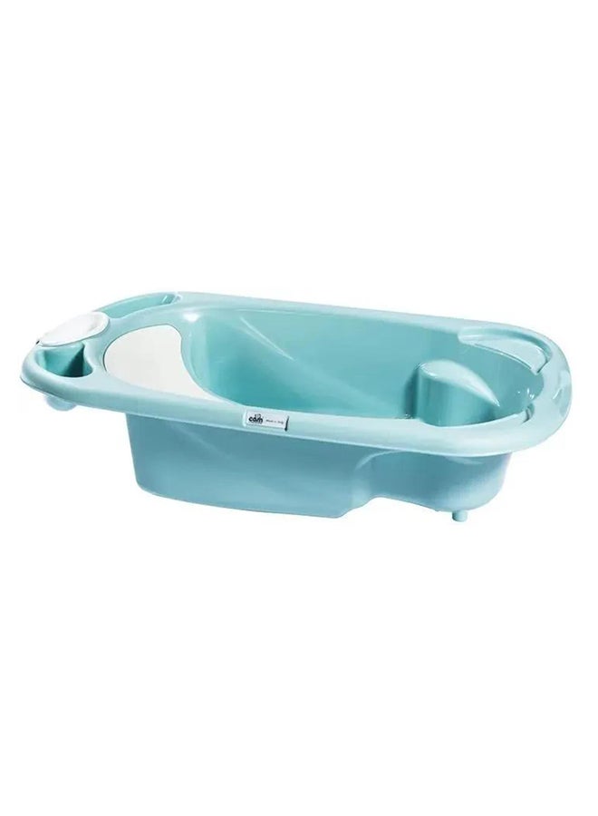 Baby Bagno Bath Tub - Blue , Bathtime For Baby, Soap And Sponge Trays, Shower Accessory, Support Feet, Plug To Drain The Water, From 0 To 12 Months, Made In Italy