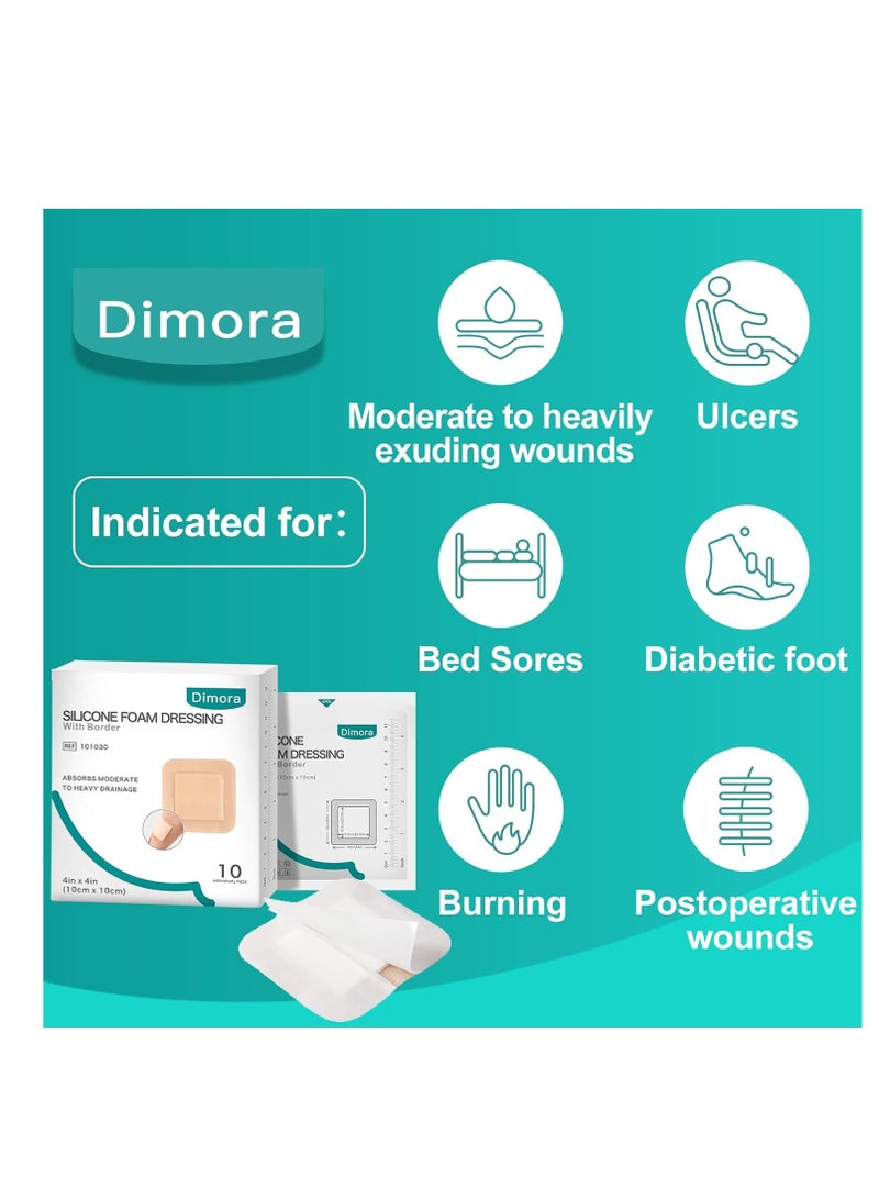 Dimora Silicone Foam Dressing with Border Adhesive 4