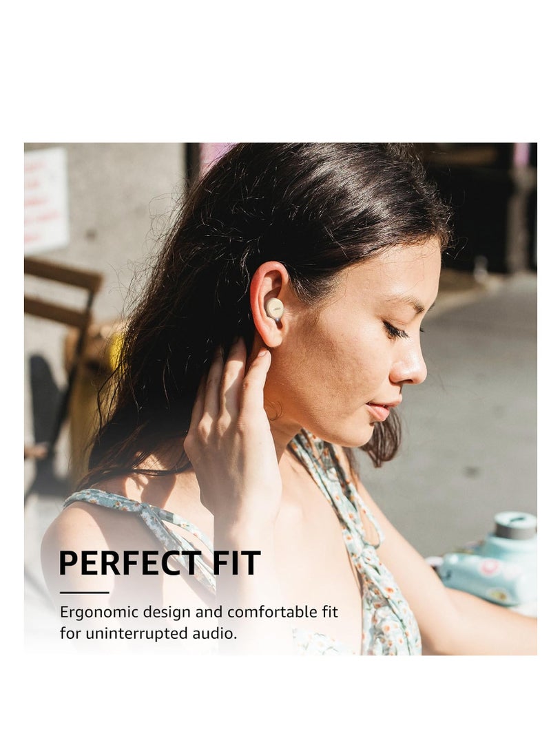 TOZO A1 Mini Wireless Earbuds Bluetooth 5.3 in Ear Light-Weight Headphones Built-in Microphone, IPX5 Waterproof, Immersive Premium Sound Long Distance Connection Headset with Charging Case, Khaki