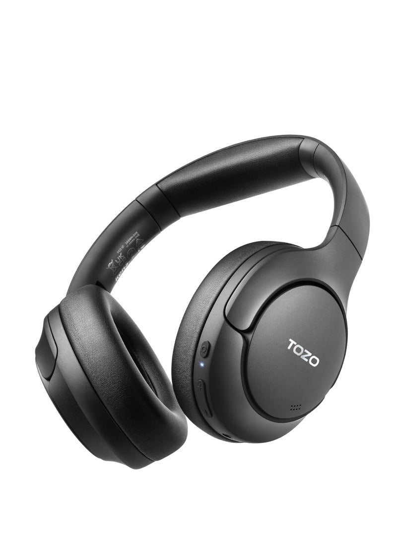 TOZO HT2 Hybrid Active Noise Cancelling Headphones, Wireless Over Ear Bluetooth Headphones, 60H Playtime, Hi-Res Audio Custom EQ via App Deep Bass Comfort Fit Ear Cups, for Home Office Travel