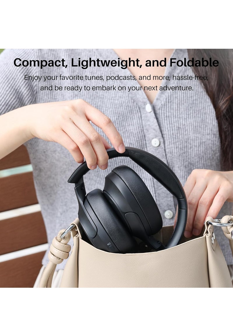 TOZO HT2 Hybrid Active Noise Cancelling Headphones, Wireless Over Ear Bluetooth Headphones, 60H Playtime, Hi-Res Audio Custom EQ via App Deep Bass Comfort Fit Ear Cups, for Home Office Travel