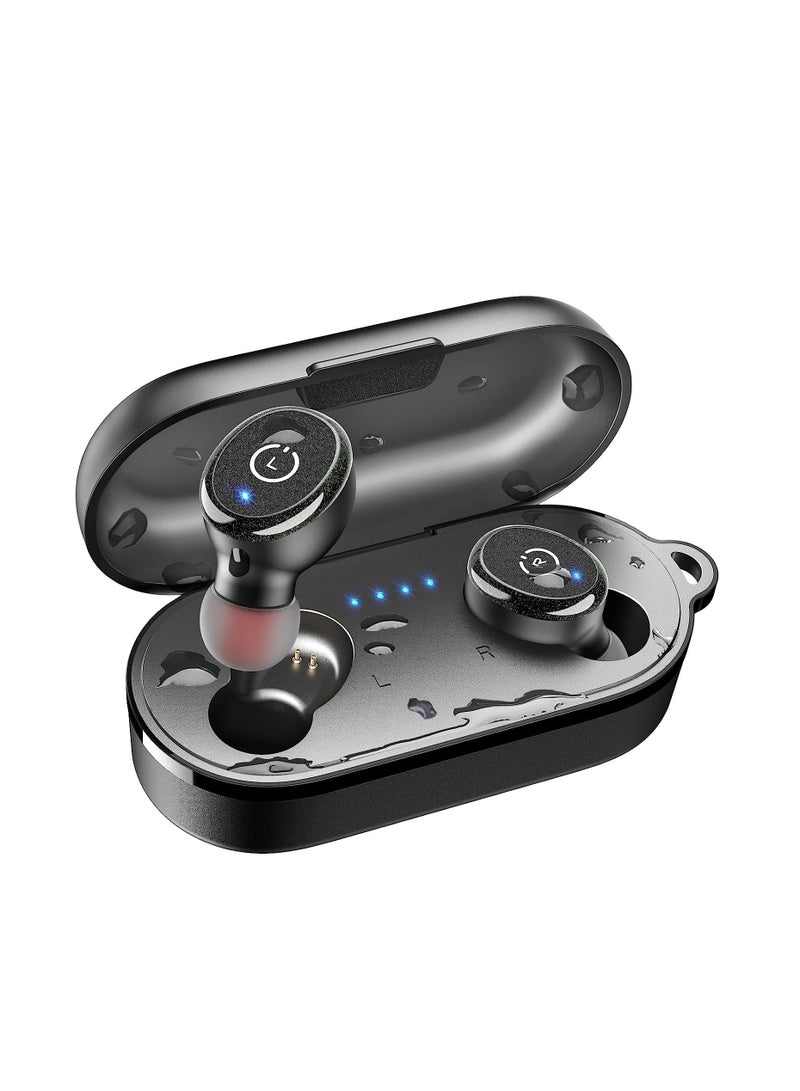 TOZO T10 (Classic Edition) Bluetooth 5.3 Wireless Earbuds with Wireless Charging Case IPX8 Waterproof Stereo Headphones in Ear Built in Mic Headset Premium Sound with Deep Bass for Sport Black