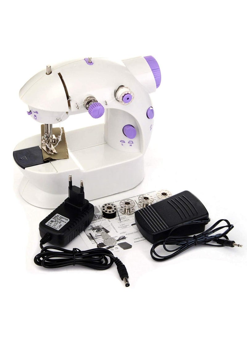 Mini Sewing Machine for Home Tailoring use Mini Silai Machine with Sewing Kit Set Sewing Box with Thread Scissors Needle Mini Sewing Machine with Foot Pedal and Adapter
