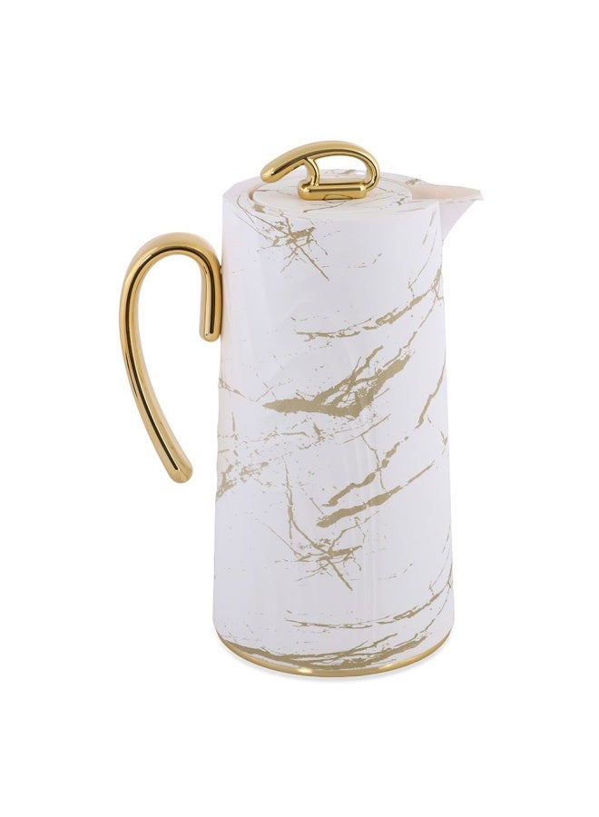 Vacuum Flask, Gold & White - 1L