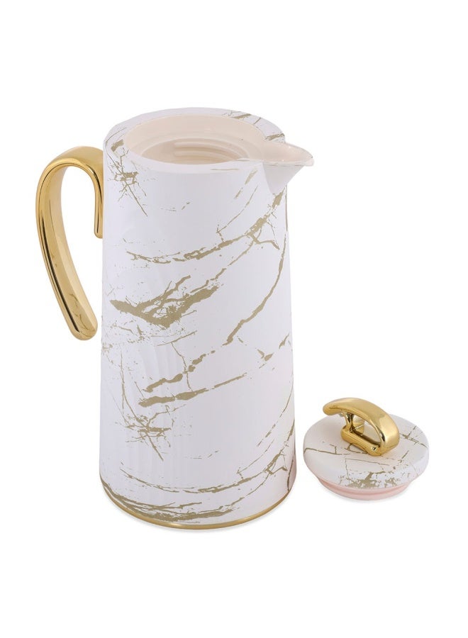 Vacuum Flask, Gold & White - 1L