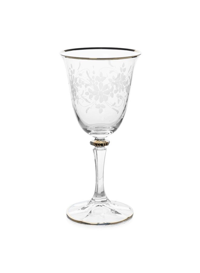 Ricco White Wine Glass, Clear & Gold - Set Of 6