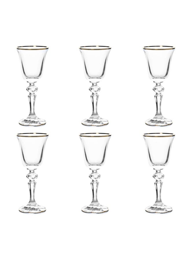 Gold Rims Glassware, Clear - Set Of 6