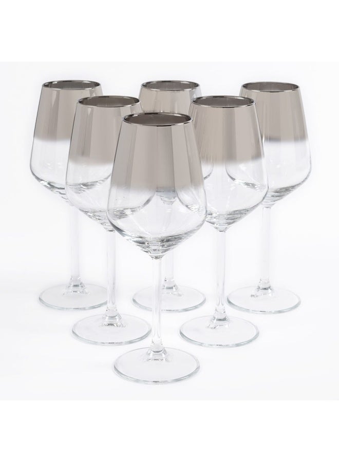 Allegra 6-Piece Wine Glass Set, Silver - 350 Ml