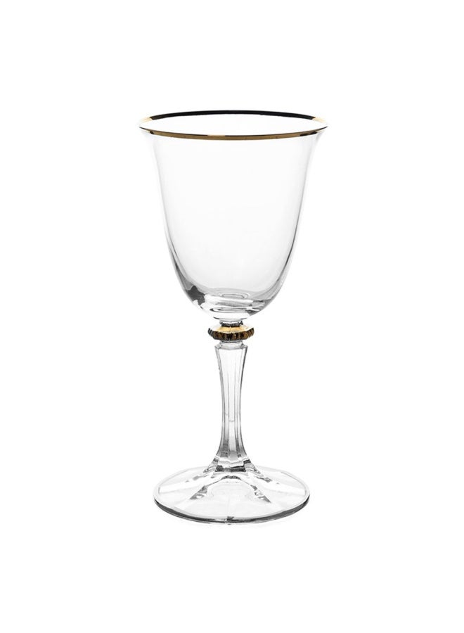 Gold Rims White Wine Glass, Clear - Set Of 6