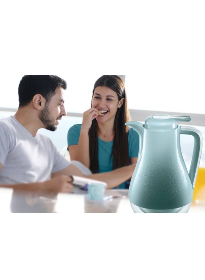 Arabesque Vacuum 1L Jug, Pale Blue