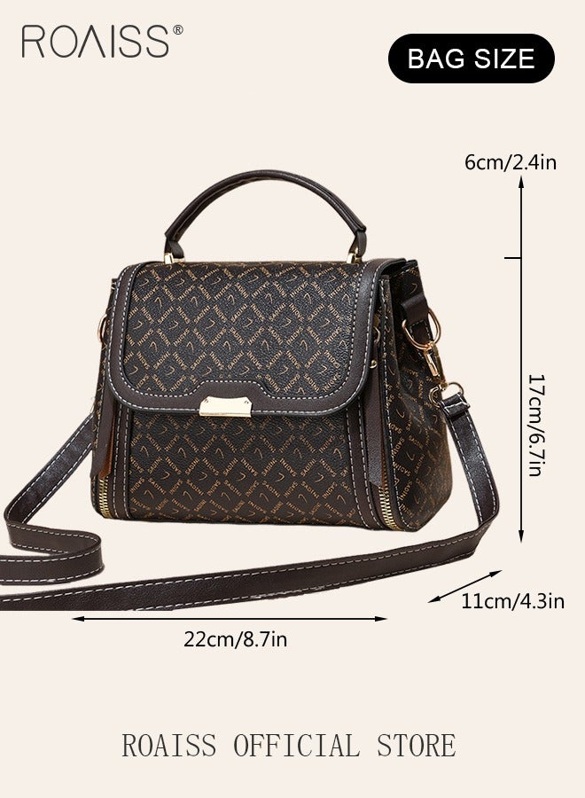 Shoulder Tote Bags for Women Top Handle Satchel Ladies Fashion Office Casual Handbags Large Capacity PU Material Stylish Grid Decoration