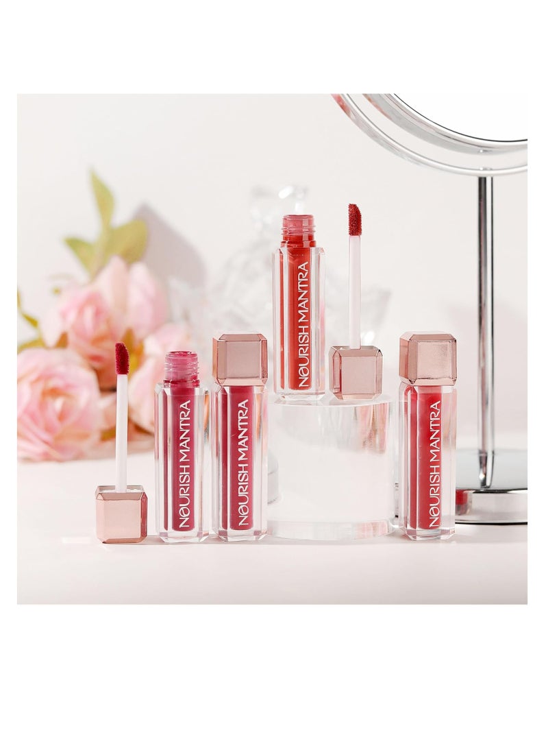 Nourish Mantra’s Khilkhilata Coral Lipstick  3.5ml Matte Liquid Lipstick with SPF Water Proof Smudge Proof Transfer Proof Long Lasting Suits All Skin Tones