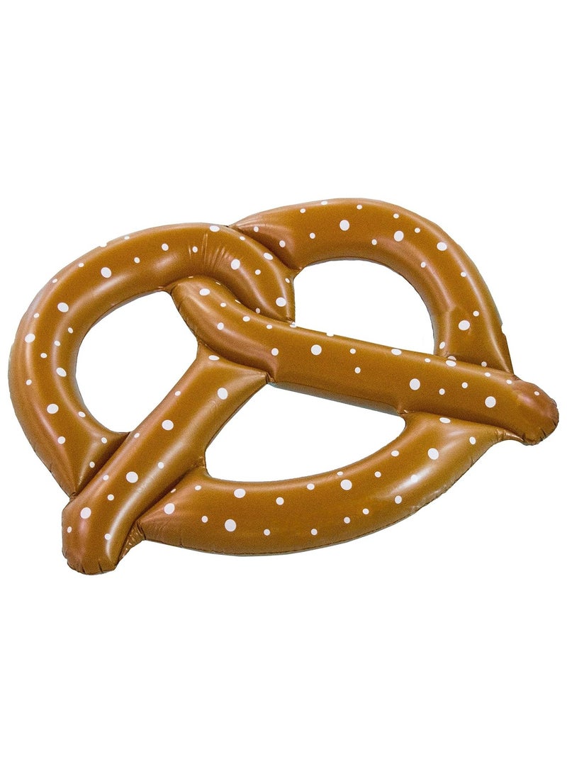 Inflatable swimming buoy in the shape of a pretzel
