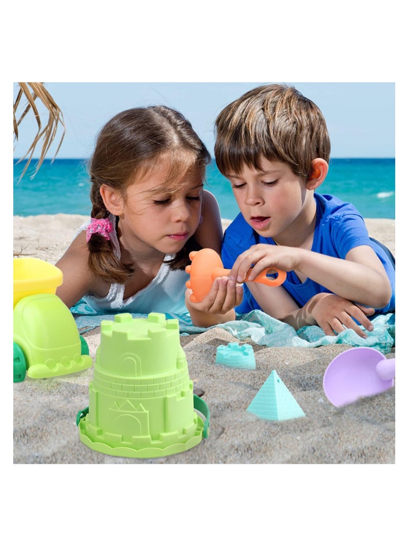 Beach Toys for Toddlers Kids Sand Toys Includes Beach Bucket Dump Truck Toy, Sand Shovel, Rake, Sand Castle Toys Sand Bucket and Shovel for Kids Sandbox Toys with Bonus Mesh Bag