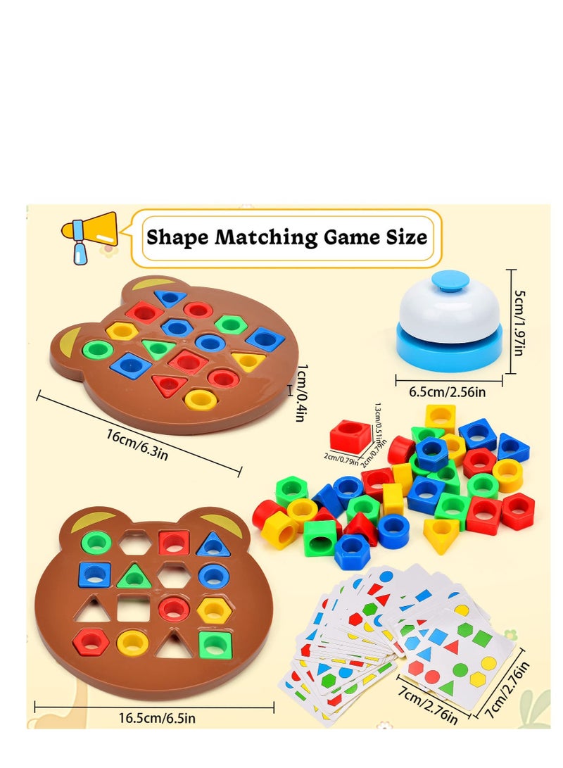 Shape Matching Game, Sensory Color Educational Toy, Geometric Shape Matching Puzzle Game, Color Learning Board Game, Montessori Toys Board Game, for Kids Boys Girls