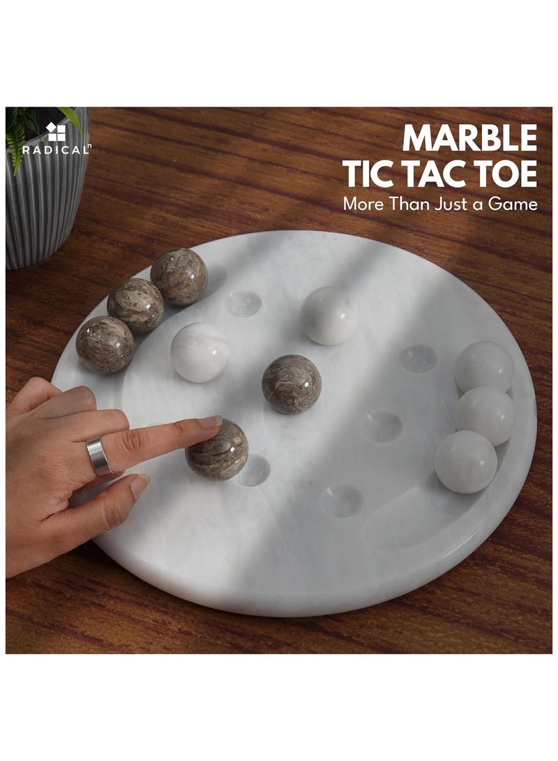 Marble Tic Tac Toe Game White & Oceanic 10