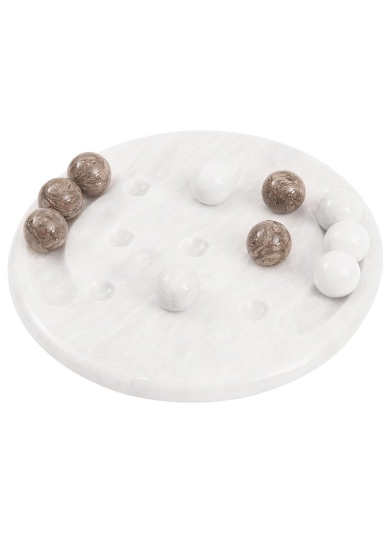 Marble Tic Tac Toe Game White & Oceanic 10
