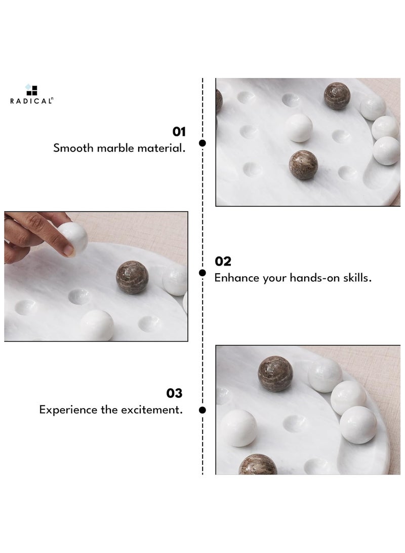 Marble Tic Tac Toe Game White & Oceanic 10