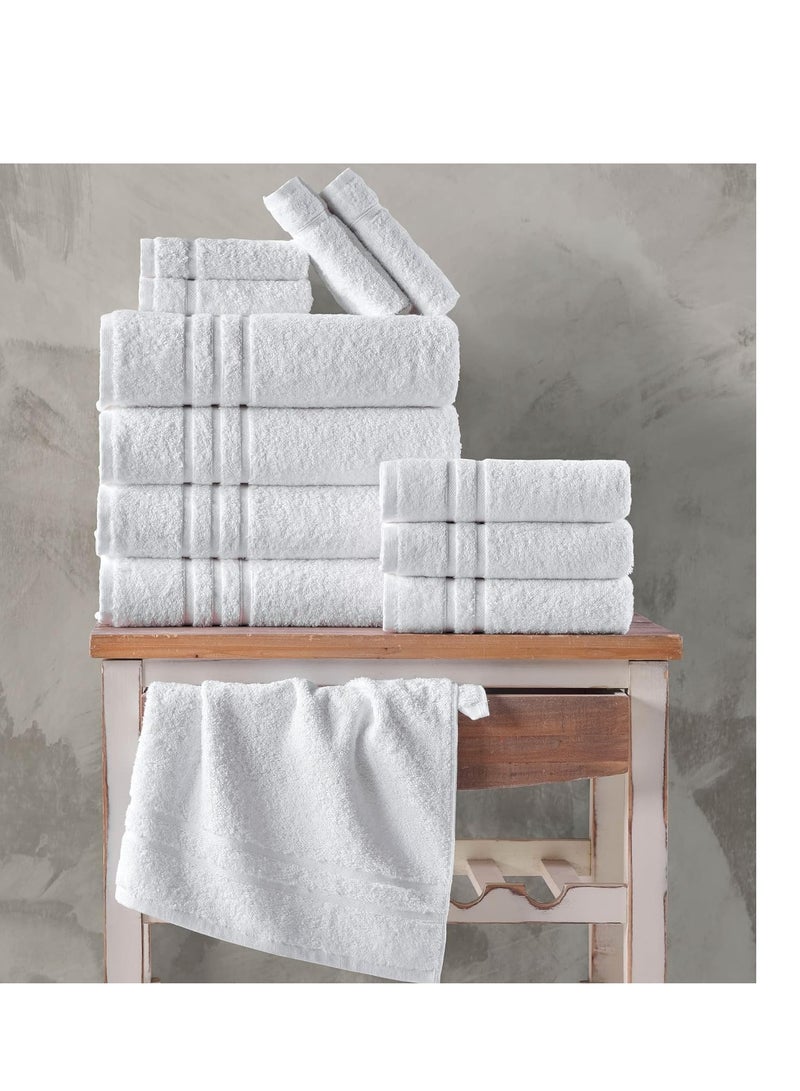 White Bath Towels 4-Pack - 27x54 Inches Soft Lightweight and Highly Absorbent Quick Drying Towels, Premium Quality Perfect for Daily Use 100% WHITE