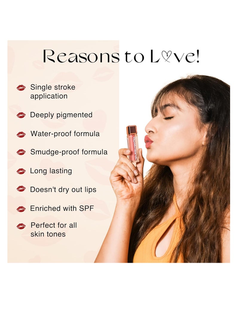 Nourish Mantra’s Masoom Pink Lipstick  3.5ml Creamy Matte Liquid Lipstick with SPF Water Proof Smudge Proof Transfer Proof Long Lasting Suits All Skin Tones