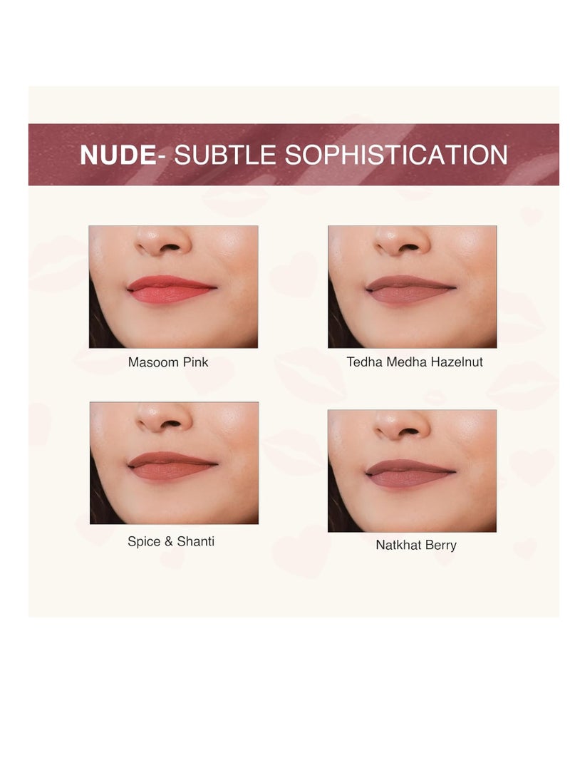 Nourish Mantra’s Masoom Pink Lipstick  3.5ml Creamy Matte Liquid Lipstick with SPF Water Proof Smudge Proof Transfer Proof Long Lasting Suits All Skin Tones