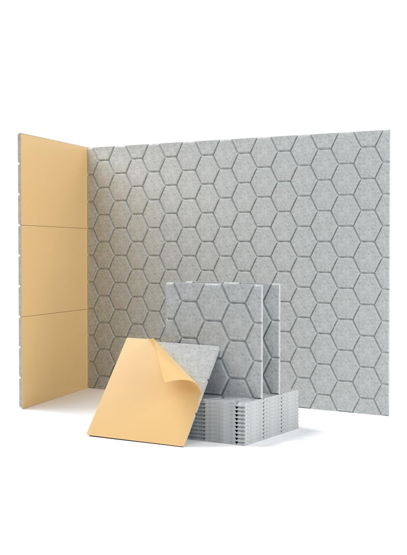 Soundproof Wall Panels, Self Adhesive Acoustic Wall Panels, High Density Sound Absorbing Panels, Acoustic Panels Noise Cancelling Wall Panels for Wall Decoration, Acoustic Treatment (12 Pack)