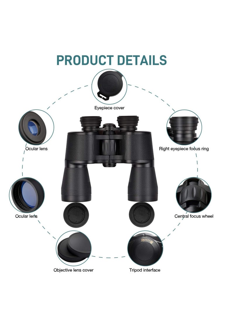 20x50 HD Binoculars for Adults High Powered Professional Waterproof/Compact Binoculars Durable & Clear BAK4 Prism FMC Lens,Bird Watching Binoculars for Adults Outdoor Sports Travel Hunting