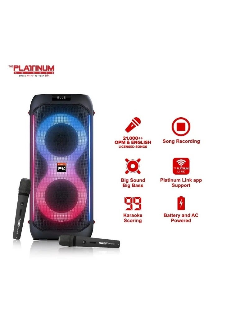 DK65 Duo Built-in Karaoke Party Jukebox with 2 Wireless Mic , Included 22K Songs English & Tagalog .
