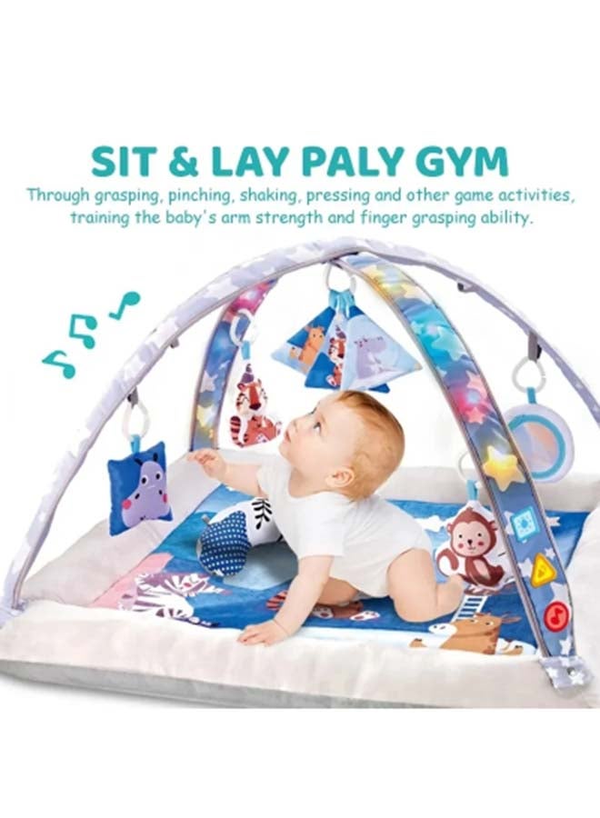 Baby Play Mat Activity Gym With Light And Music, Hanging Toys And Soft Foam