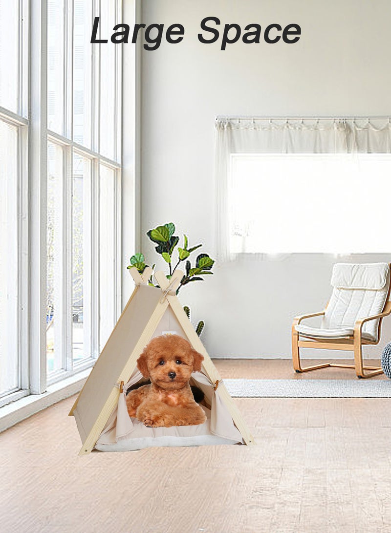 Portable Pet Tent Cat Tent Pet Folding Tents Large Cave Bed for Indoor Cats and Small Dogs with Soft Mat Tents for Outside Cats Houses Indoor Puppy House with Cushion Bed