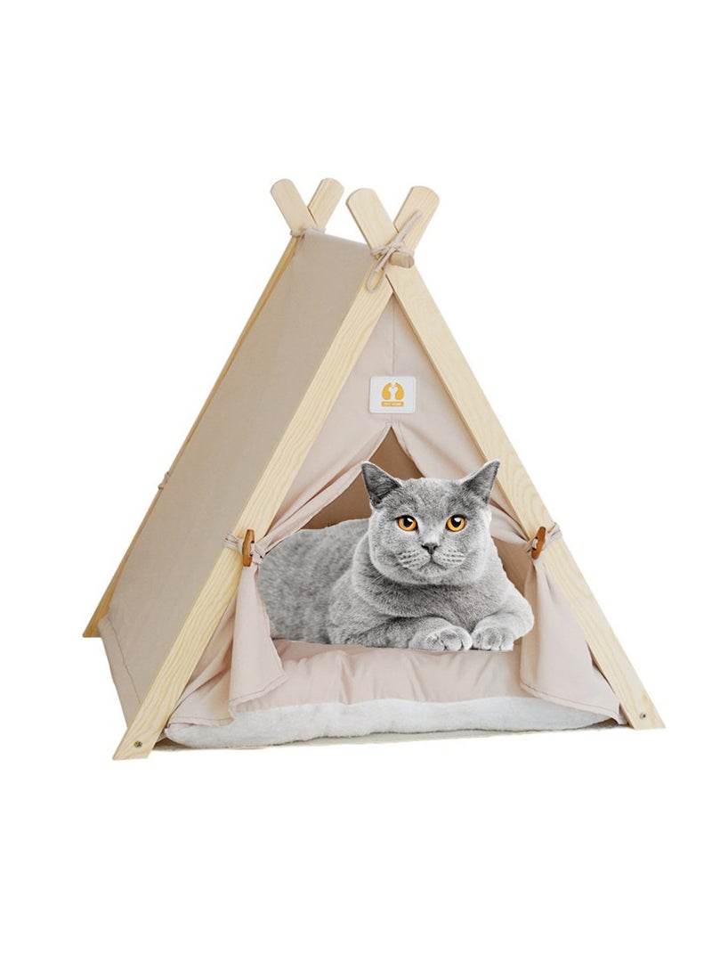 Portable Pet Tent Cat Tent Pet Folding Tents Large Cave Bed for Indoor Cats and Small Dogs with Soft Mat Tents for Outside Cats Houses Indoor Puppy House with Cushion Bed