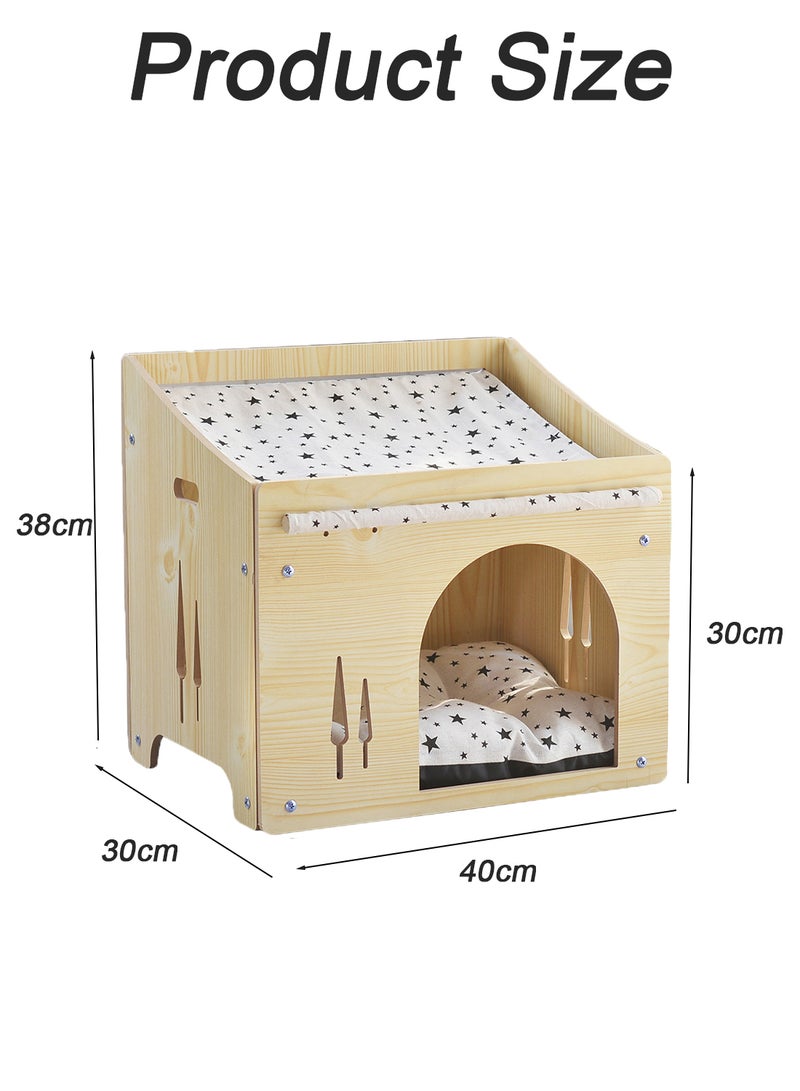 Wooden Pet House Cat Nest Universal Enclosed Cat House Hidden Cat Cave Cat Cage Cat Climbing Frame Cat Box Cabinet Cat Hideaway Wood Cabinet Indoor Pet House