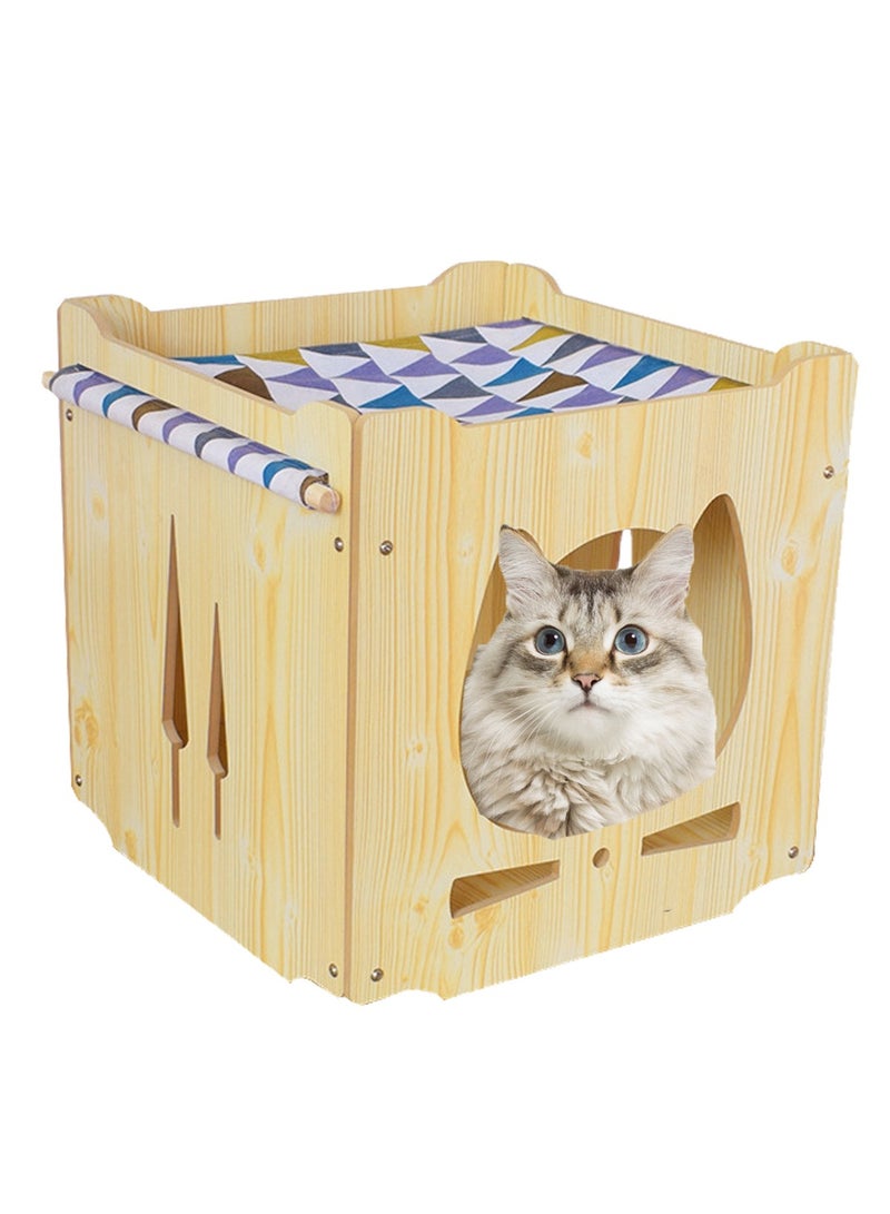 Cat Nest Cat Tree Four Seasons Universal Enclosed Stackable Cat House Hidden Cat Cave Cat Cage Cat Climbing Frame Cat Box Cabinet Cat Hideaway Wood Cabinet Indoor Pet House