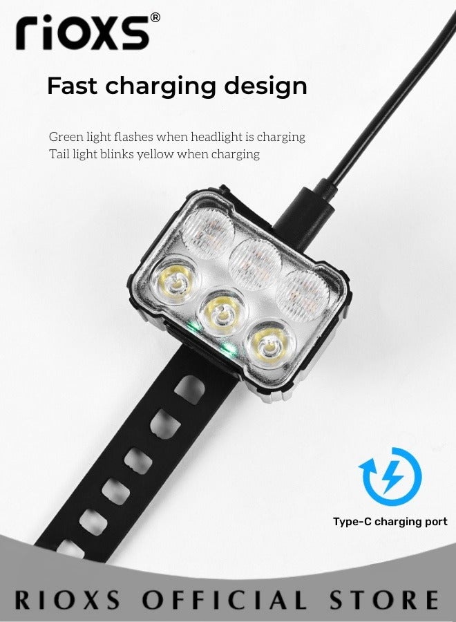 Bicycle Tail Light Set,Ultra Rechargeable Bright Bike Light,USB Charging Bicycle Tail Light,Smart Sensor Riding Light For Night Road Cycling,Waterproof Headlight Taillight,Easy To Install