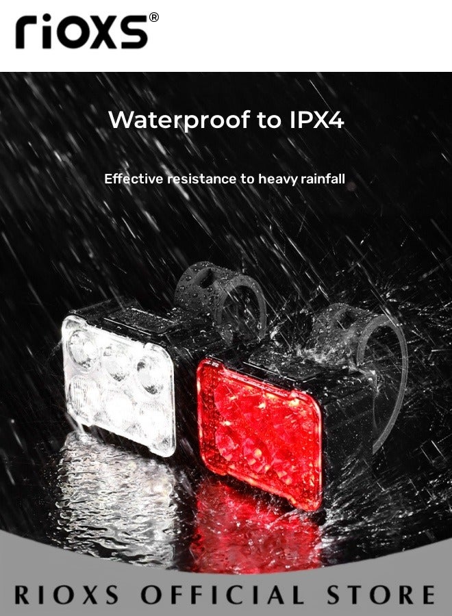 Bicycle Tail Light Set,Ultra Rechargeable Bright Bike Light,USB Charging Bicycle Tail Light,Smart Sensor Riding Light For Night Road Cycling,Waterproof Headlight Taillight,Easy To Install