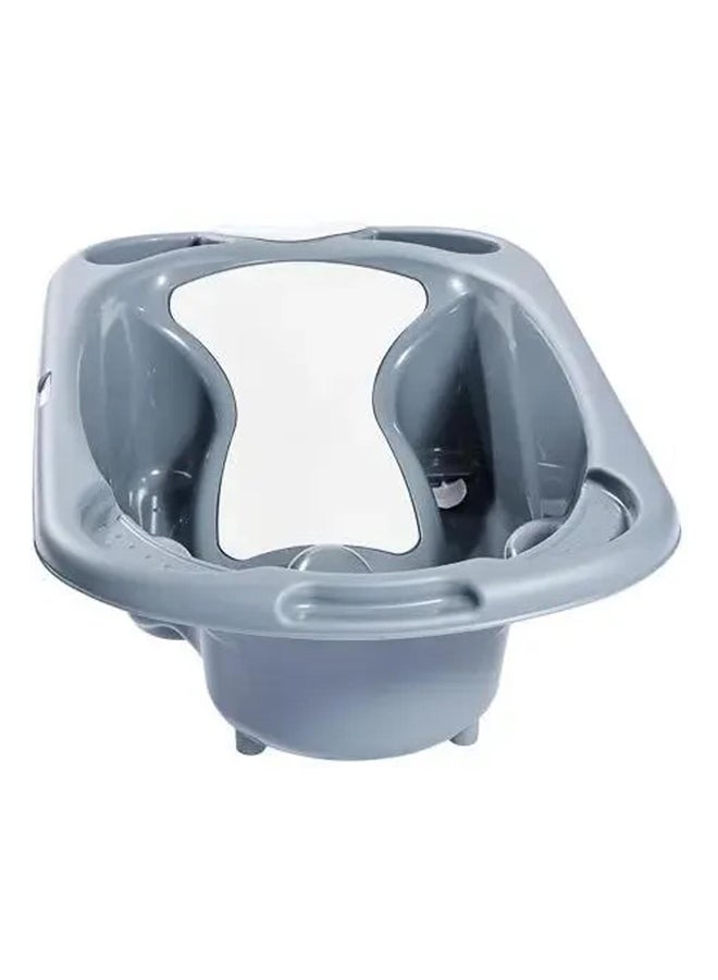 Baby Bagno Bath Tub - Gray, Bathtime For Baby, Soap And Sponge Trays, Shower Accessory, Support Feet, Plug To Drain The Water, From 0 To 12 Months, Made In Italy