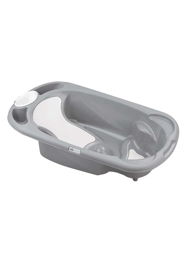 Baby Bagno Bath Tub - Gray, Bathtime For Baby, Soap And Sponge Trays, Shower Accessory, Support Feet, Plug To Drain The Water, From 0 To 12 Months, Made In Italy