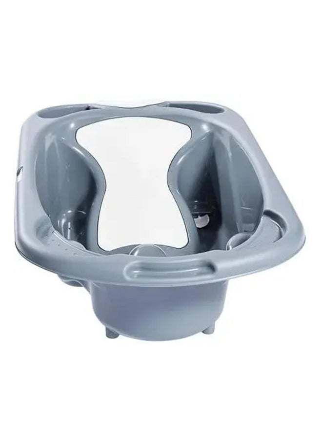 Baby Bagno Bath Tub - Gray, Bathtime For Baby, Soap And Sponge Trays, Shower Accessory, Support Feet, Plug To Drain The Water, From 0 To 12 Months, Made In Italy