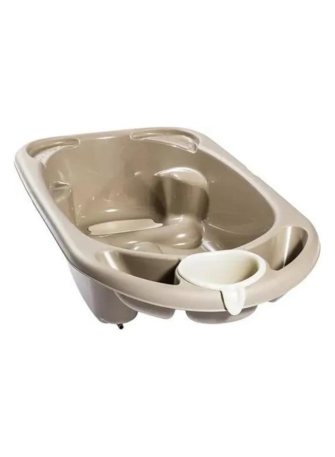 Baby Bagno Bath Tub - Brown , Bathtime For Baby, Soap And Sponge Trays, Shower Accessory, Support Feet, Plug To Drain The Water, From 0 To 12 Months, Made In Italy