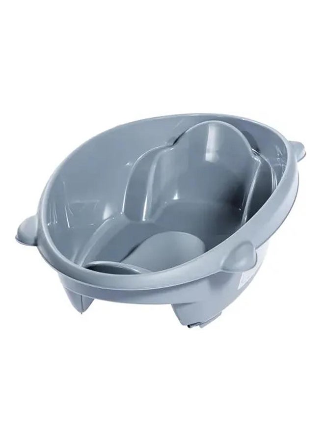 Bollicina Baby Bath Tub - Gray, 1 Pc - From 0 To 12 Months, Support Feet And Plug To Drain The Water, Newborn Bath Tub For Baby, Portable Baby Bathtub