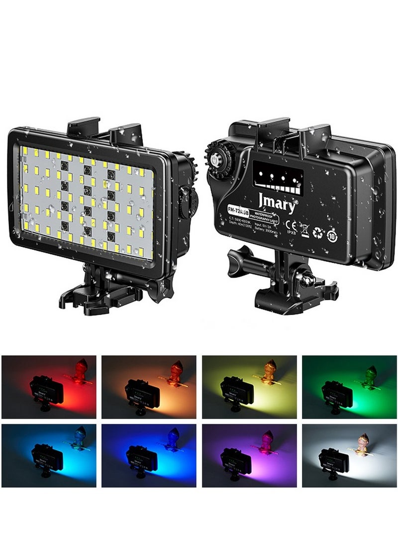 Jmary FM-72 IPX8 Waterproof RGB Video Fill Light with 3000 mAh Built-In Lithium Battery