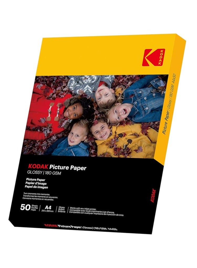 Picture Paper Glossy 180 gsm A4 Size x 50 Sheets