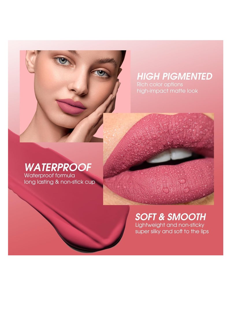 Huda Crush Beauty Pack Of 12Pcs Matte Liquid Lipstick Makeup Set  Long Lasting Ultra Smooth Waterproof Multicolor Velvety Lips Gloss Make Up Gift Set For Girls