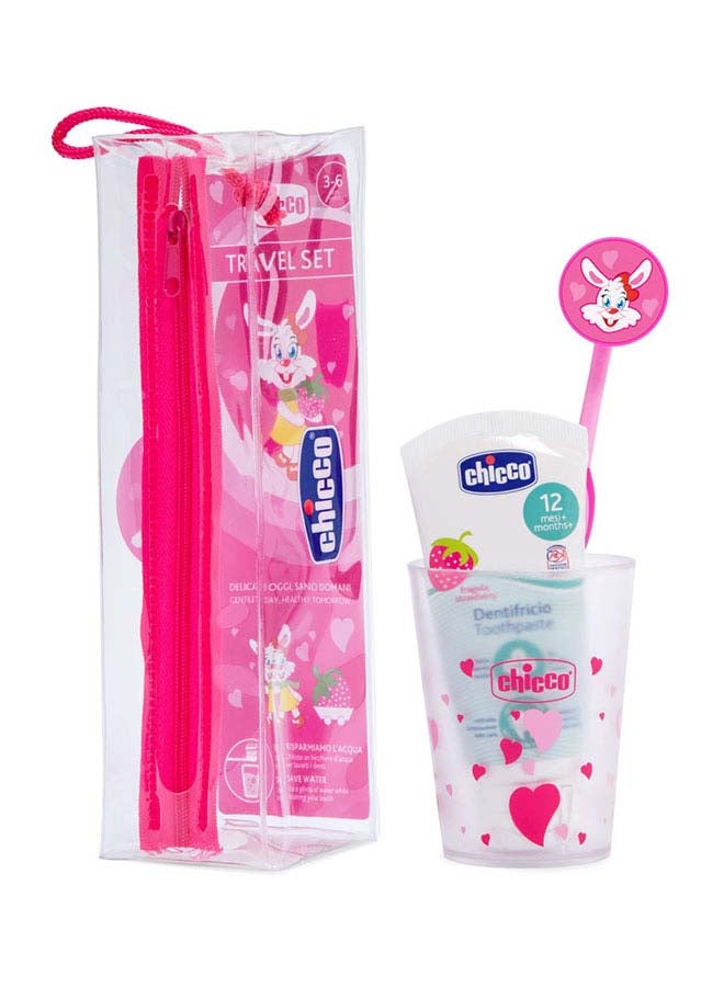 Oral Hygiene Set 3Y+ Travel Kit Girl, Pink